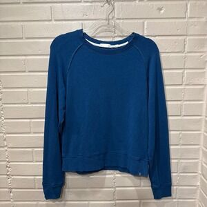 Tasc Performance Organic Cotton Bamboo Crewneck Sweatshirt Blue Med Sustainable